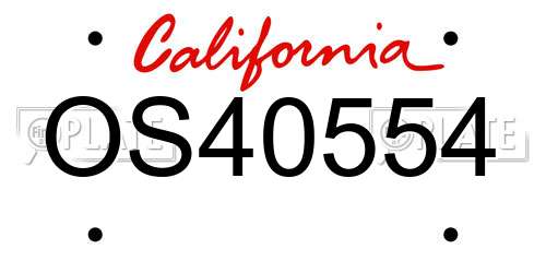 OS40554 California License Plate