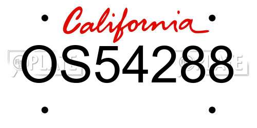 OS54288 California License Plate