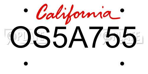 OS5A755 California License Plate