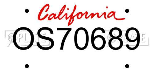 OS70689 California License Plate