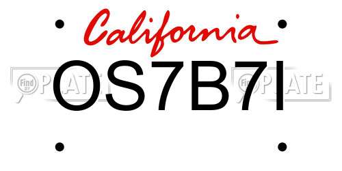 OS7B7I California License Plate