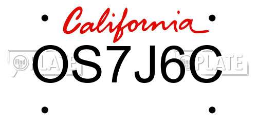 OS7J6C California License Plate