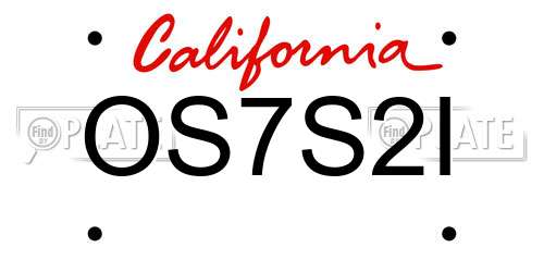 OS7S2I California License Plate