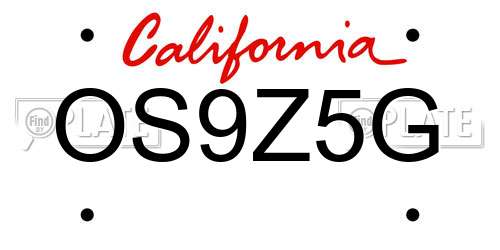 OS9Z5G California License Plate
