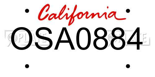 OSA0884 California License Plate