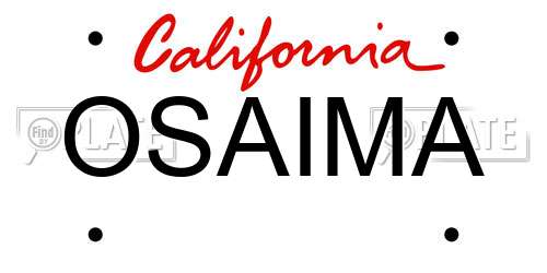 OSAIMA California License Plate