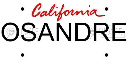 OSANDRE California License Plate