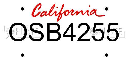 OSB4255 California License Plate