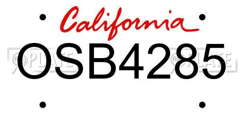 OSB4285 California License Plate