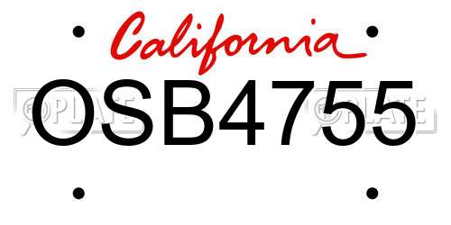 OSB4755 California License Plate