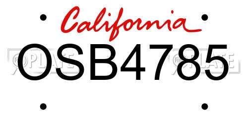 OSB4785 California License Plate