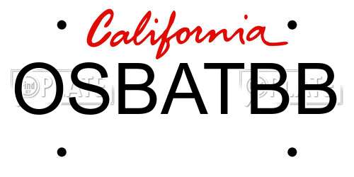OSBATBB California License Plate