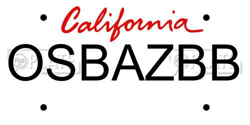 OSBAZBB California License Plate