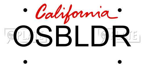 OSBLDR California License Plate