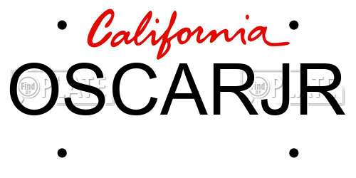 OSCARJR California License Plate