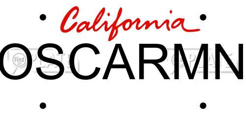 OSCARMN California License Plate