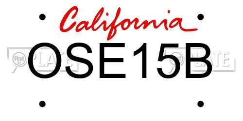 OSE15B California License Plate