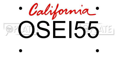 OSEI55 California License Plate