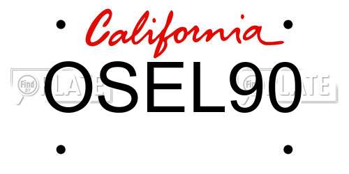 OSEL90 California License Plate
