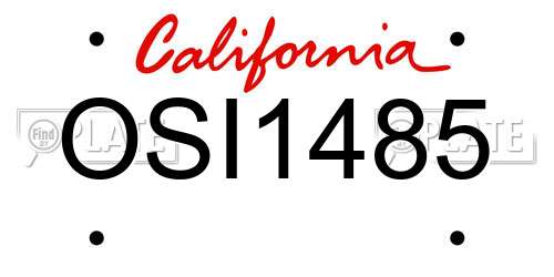 OSI1485 California License Plate