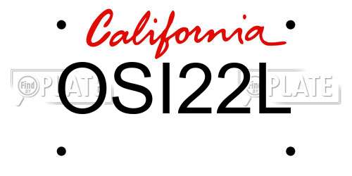 OSI22L California License Plate