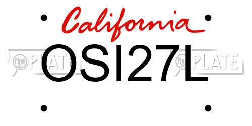 OSI27L California License Plate