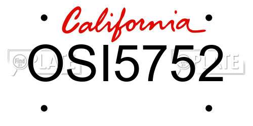 OSI5752 California License Plate