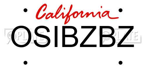 OSIBZBZ California License Plate