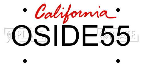 OSIDE55 California License Plate