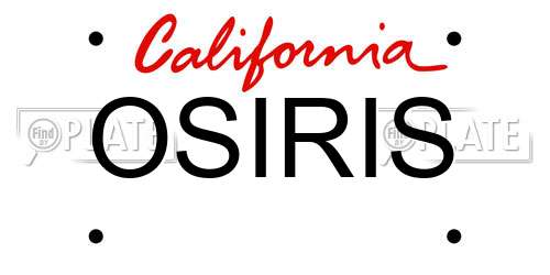 OSIRIS California License Plate