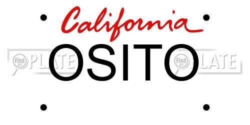 OSITO California License Plate
