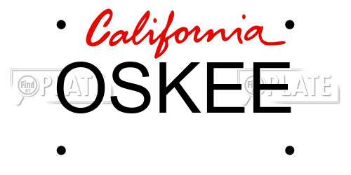 OSKEE California License Plate