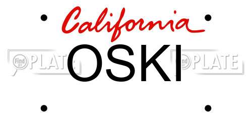 OSKI California License Plate