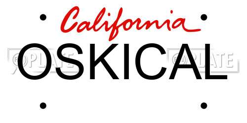 OSKICAL California License Plate