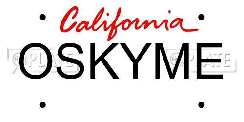 OSKYME California License Plate