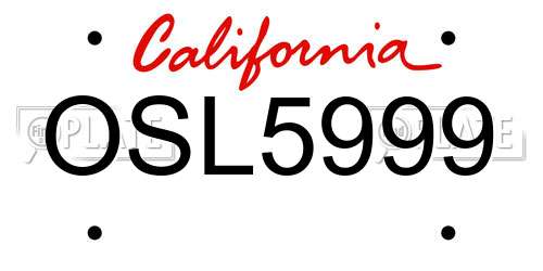 OSL5999 California License Plate