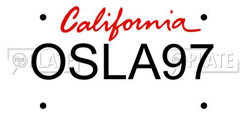 OSLA97 California License Plate