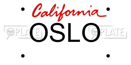 OSLO California License Plate
