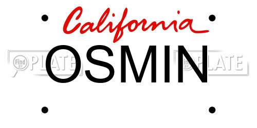 OSMIN California License Plate