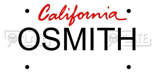 OSMITH California License Plate