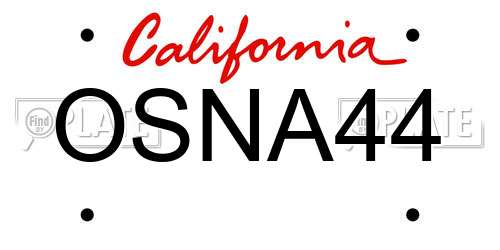 OSNA44 California License Plate