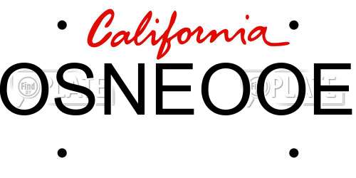 OSNEOOE California License Plate