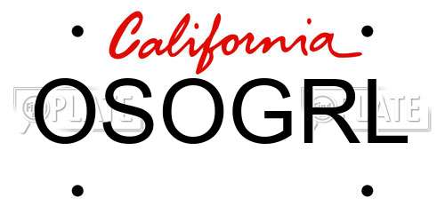 OSOGRL California License Plate