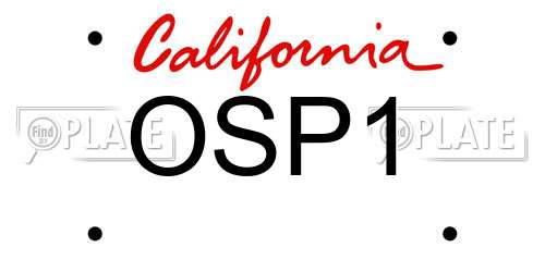 OSP1 California License Plate