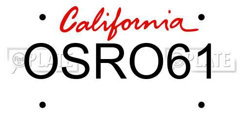 OSRO61 California License Plate