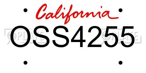 OSS4255 California License Plate