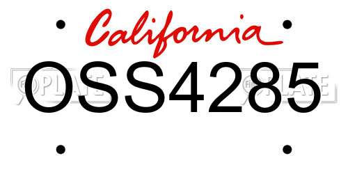 OSS4285 California License Plate