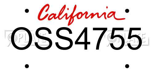 OSS4755 California License Plate