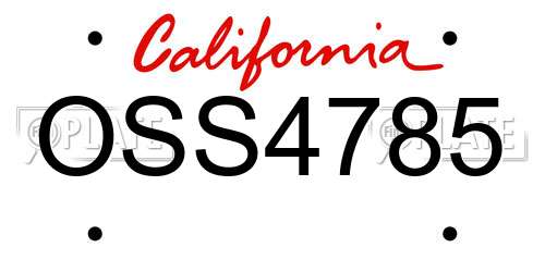 OSS4785 California License Plate