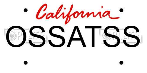OSSATSS California License Plate